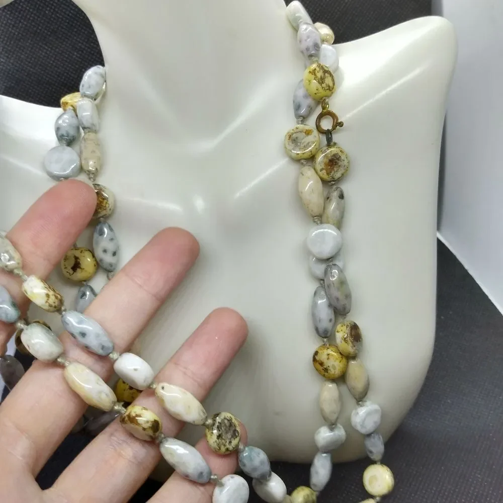 ❤️Dzi Old Carnelian Agate Ancient Himalayan Tibetan Spiritual‎ Jewelry necklace